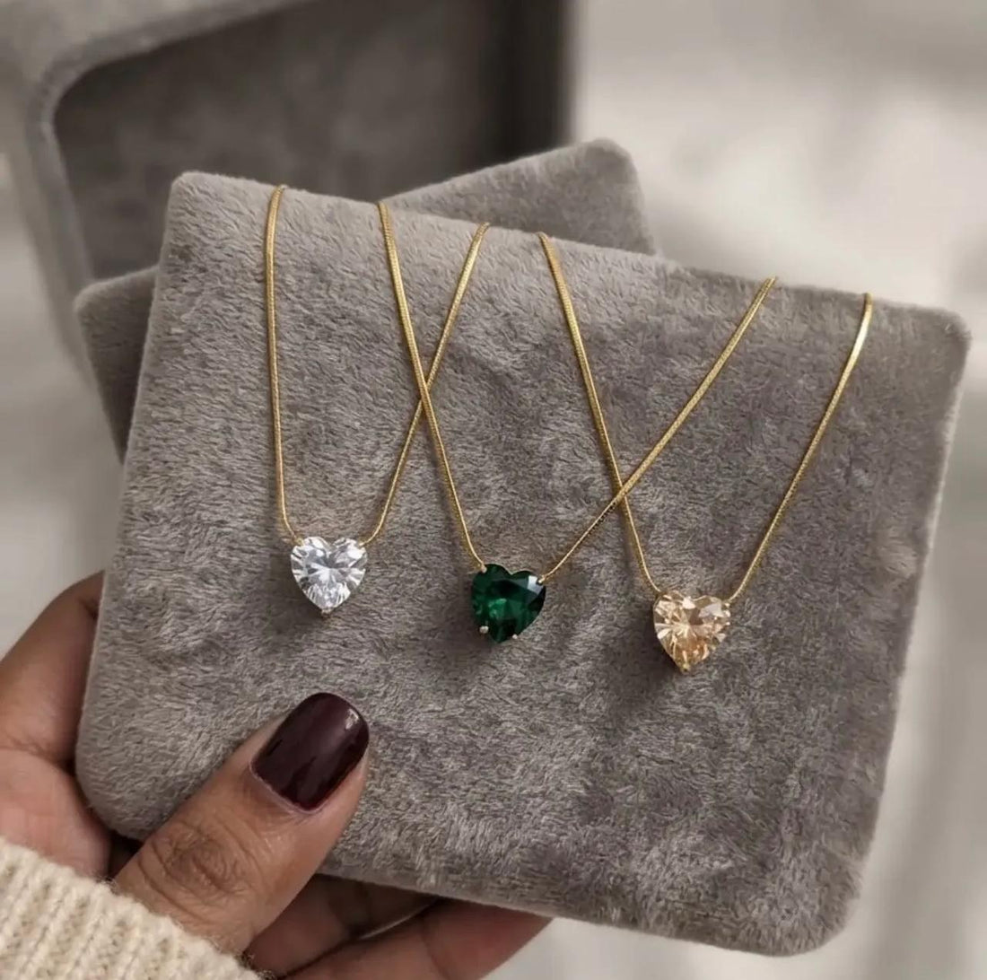 Heart Crystal Pendant Necklace